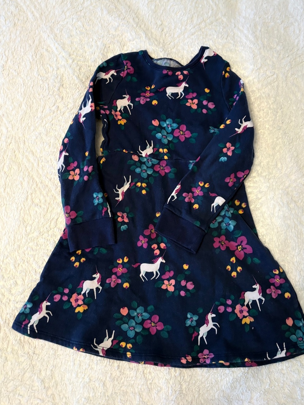 jumping beans Navy Floral Unicorn Fleece Top